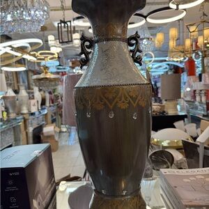 Elegant Gold and Gray Decorative Vase